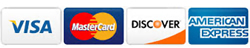 We accept mastercard, visa, discover